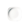 Kwadratowy, porcelanowy talerz głęboki, 24 cm, biała porcelana | RAK, Ska