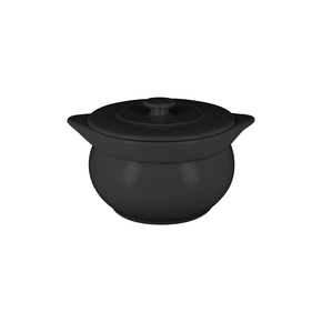 Czarna mini waza z pokrywką Volcano 450 ml, porcelana | RAK, Neofusion