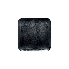 Talerz kwadratowy 22x22 cm, czarna porcelana | RAK, Karbon