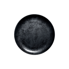 Talerz płaski okrągły 24 cm, czarna porcelana | RAK, Karbon