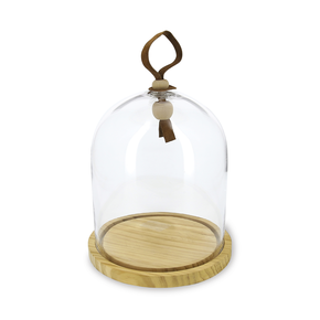 Klosz szklany z podstawą drewnianą 20 cm | REVOL, Touch