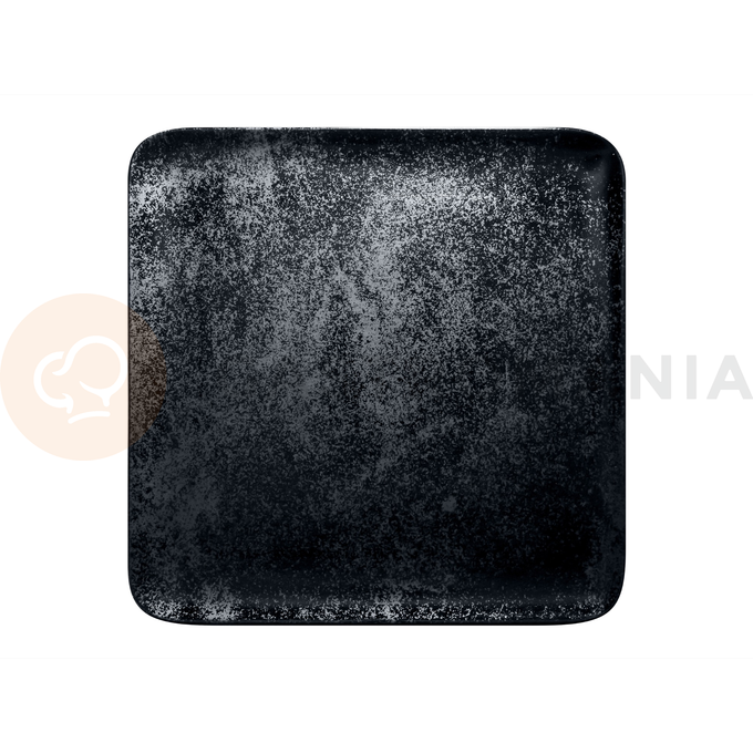 Talerz kwadratowy 33x33 cm, czarna porcelana | RAK, Karbon