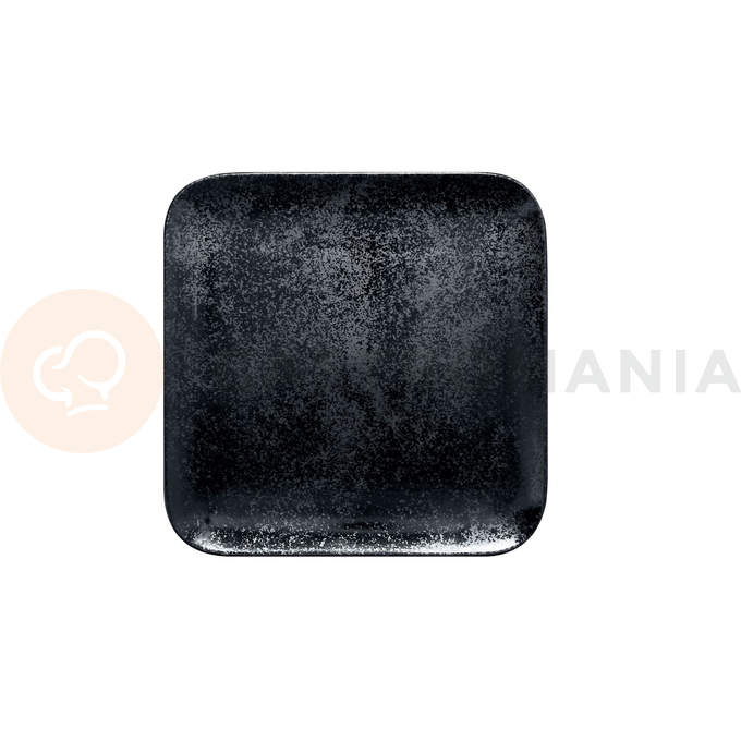 Talerz kwadratowy 15 x15 cm, czarna porcelana | RAK, Karbon