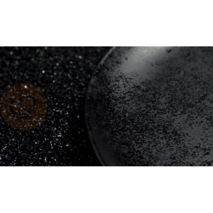 Talerz płaski okrągły 15 cm, czarna porcelana | RAK, Karbon