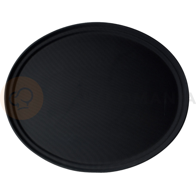 Taca kelnerska, antypoślizgowa, owalna o wymiarach 56x68,5 cm, czarna | CAMBRO, Camtread