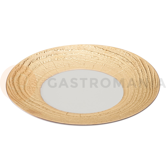 Okrągły talerz ze złotym rantem 31 cm | REVOL, Arborescene