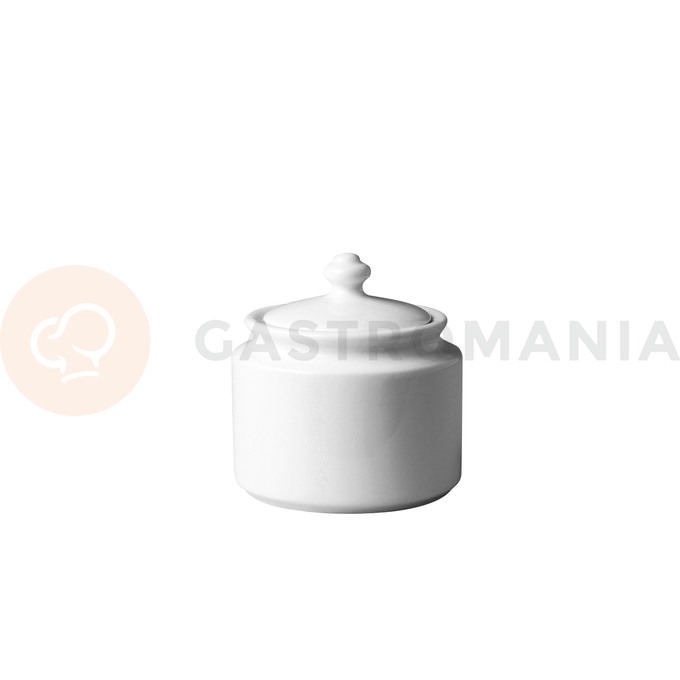 Cukiernica z porcelany z pokrywką o pojemności 270 ml, biała | RAK, Banquet