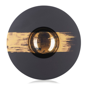 Czarny, okrągły talerz 30,3 cm, dekor - złota smuga | REVOL, Solid