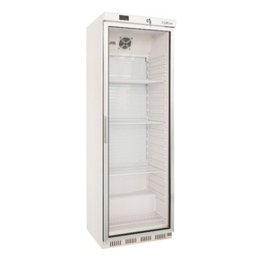 Szafa chłodnicza przeszklona, biała 340 l, od 0 do +10°C, 603x620x1855 mm | TEFCOLD, UR 400 G