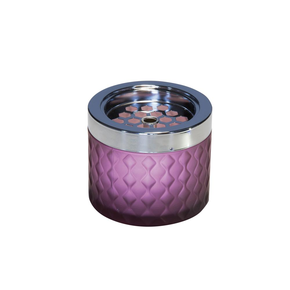 Popielniczka szklana ze stalowym wkładem - fioletowa 9,5 cm | APS, 00561