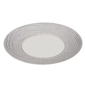 Okrągły talerz ze srebrnym rantem 31 cm | REVOL, Arborescene