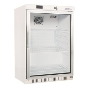 Szafa chłodnicza przeszklona, biała 130 l, od 0 do +10°C, 603x620x855 mm | TEFCOLD, UR 200 G
