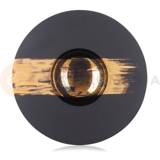 Czarny, okrągły talerz 30,3 cm, dekor - złota smuga | REVOL, Solid