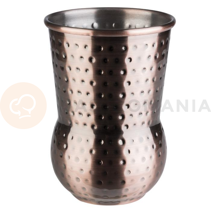 Kubek ze stali młotkowanej w ciemnym, miedzianym kolorze na koktajle 0,4 l | APS, Julep Mug