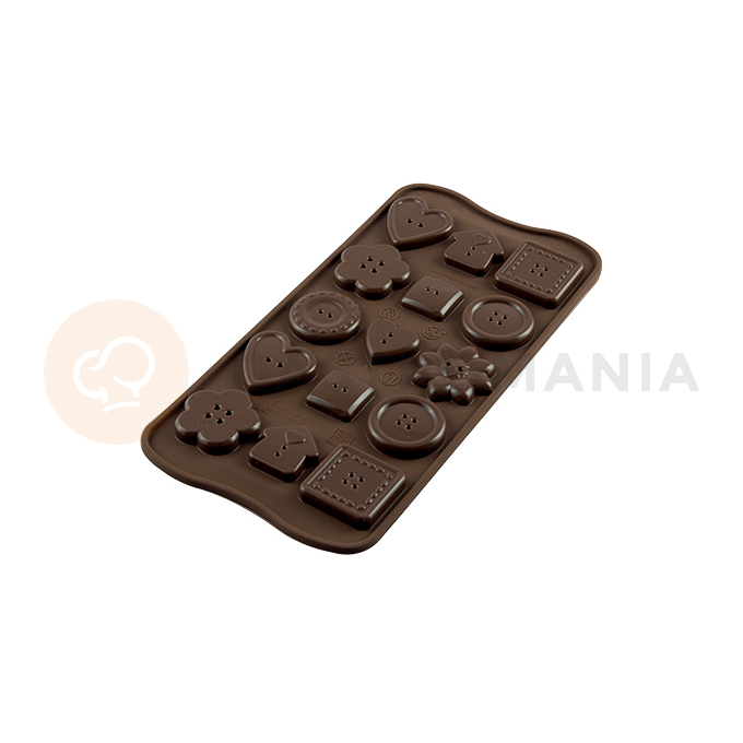 Forma do pralin i czekoladek - guzik, 30x30x6 mm, 50 ml - SCG29 Choco Botton | SILIKOMART, Easychoc