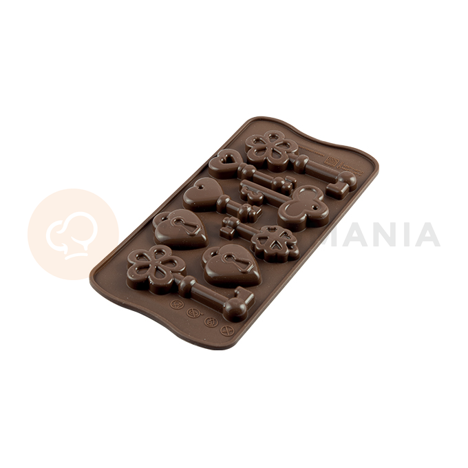 Forma do czekolady - 8 szt., klucz, 34x84x14 mm, 8 ml - SCG33 Choco keys | SILIKOMART, Easychoc