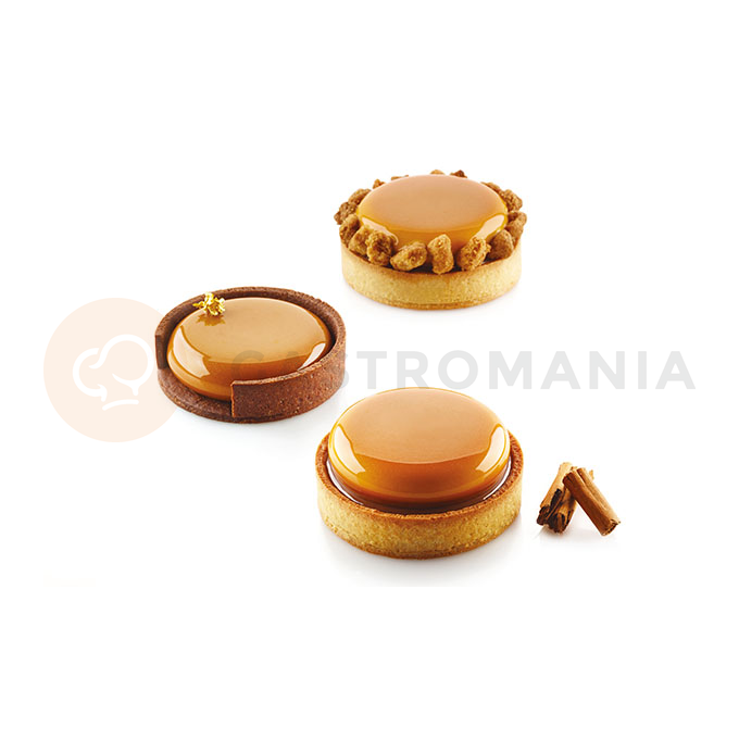 Zestaw form do tart - 6 pierścieni 80 mm + forma silikonowa 6x 67x15 mm, 50 ml | SILIKOMART, Kit Tarte Ring Round