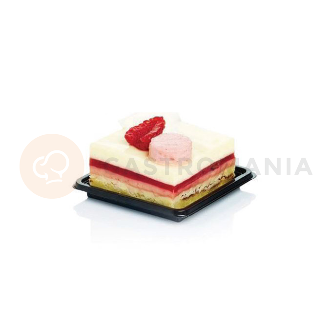 Zestaw czarnych podstaw do przechowywania ciast, ciastek, deserów i pralin - 100 szt., 67x67 mm | SILIKOMART, Small Tray Square