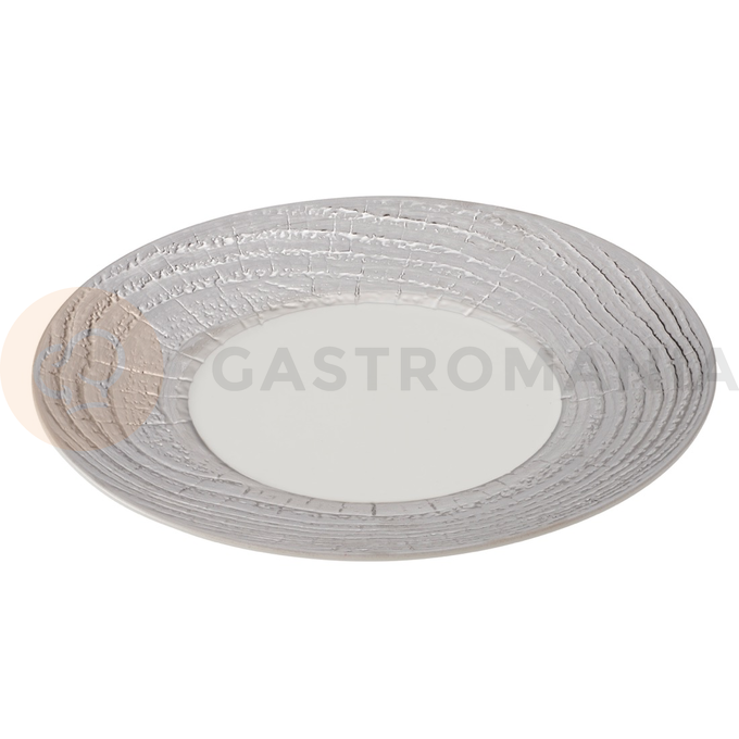 Okrągły talerz ze srebrnym rantem 31 cm | REVOL, Arborescene