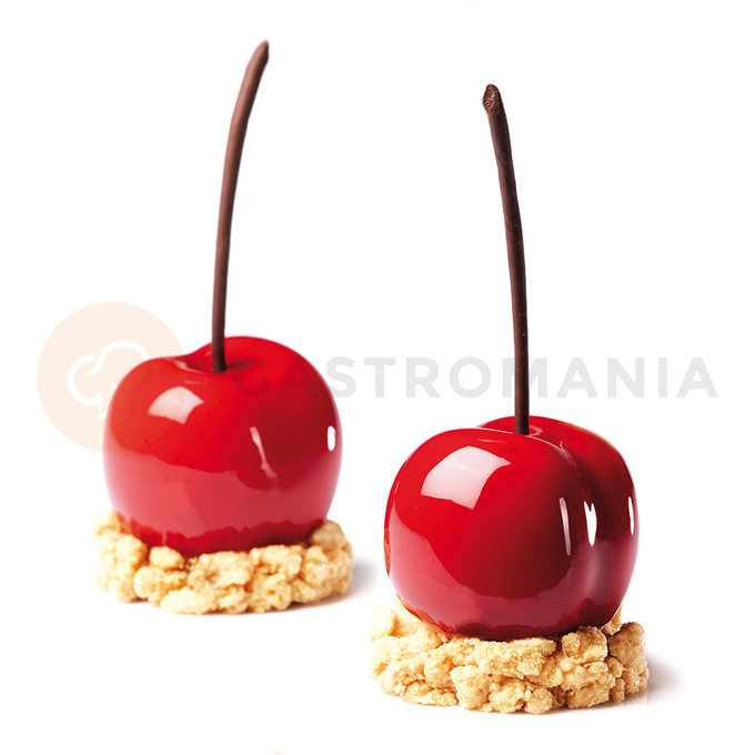 Silikonowa forma do deserów - wiśnia, 400x300 mm, 20 wnęk, 55x53x46 mm, 90 ml - PX4331S | PAVONI, Cherry