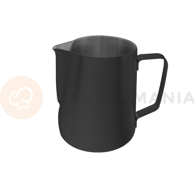 Czarny dzbanek do mleka z wewnętrzną miarką 0,6 l | BAREQ, T-105-060B