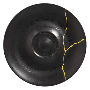 Spodek czarny ze złotym zdobieniem o średnicy 12 cm | RAK, Metalfusion