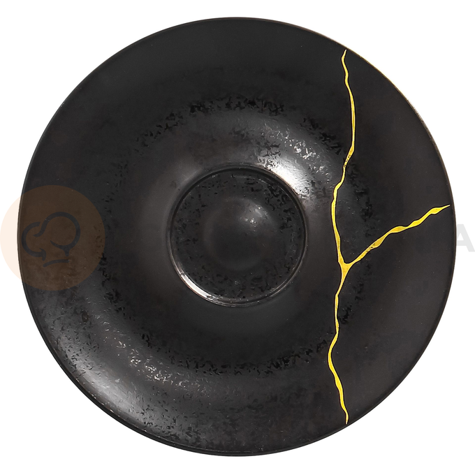 Spodek czarny ze złotym zdobieniem o średnicy 15 cm | RAK, Metalfusion