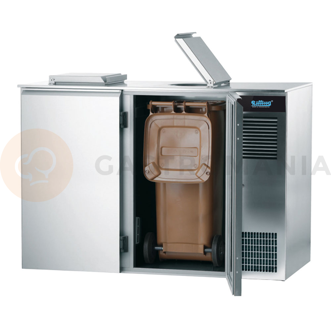Schładzarka odpadów na 2 pojemniki o pojemności 240 l, 1710x870x1222 mm | RILLING, AAK M022 400