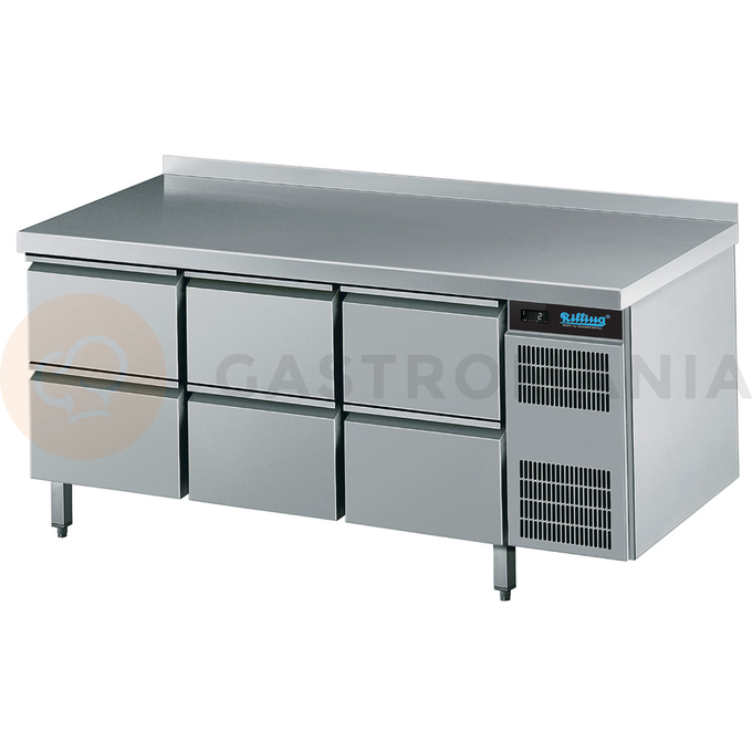 Stół chłodniczy z 6 szufladami 420 l, 1725x700x850 mm | RILLING, AKT EK731 1601-2/2/2