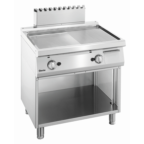 Gazowa płyta grillowa serii 700, gładka i ryflowana 800x700x850 mm | BARTSCHER, 2855051