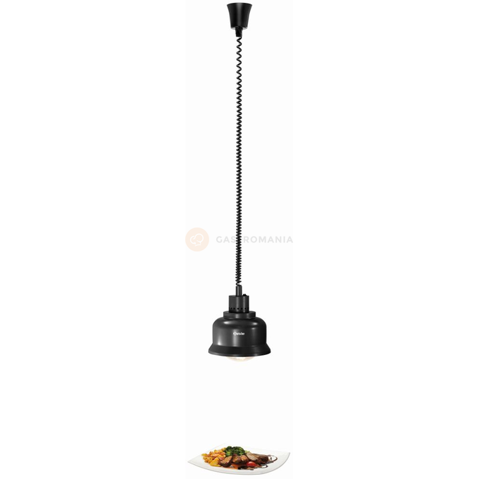 Lampa grzewcza IWL250D SW o średnicy 230 mm z regulacją wysokości, czarny mat | BARTSCHER, 114273