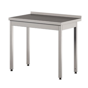 Stół przyścienny ze stali nierdzewnej, nogi bez wzmocnień 1300x600x850 mm | ASBER, WT-136-PL
