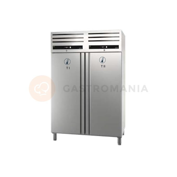 Szafa dwutemperaturowa chłodnicza 1400 l GN 2/1, 2 x drzwi duże, 1318x842x2040 mm, Green Line | ASBER, GCPZ-1402/2