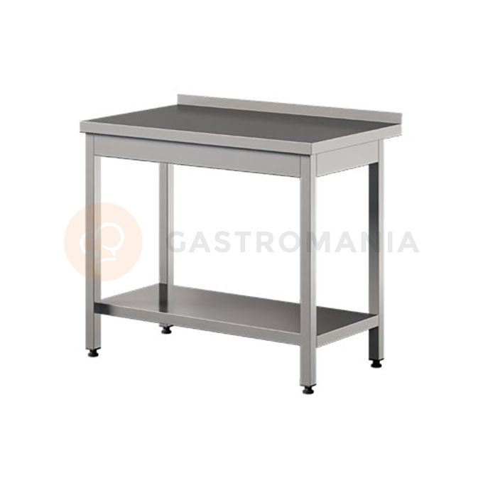 Stół przyścienny ze stali nierdzewnej z półką 1800x700x850 mm | ASBER, WT-187-PL-S