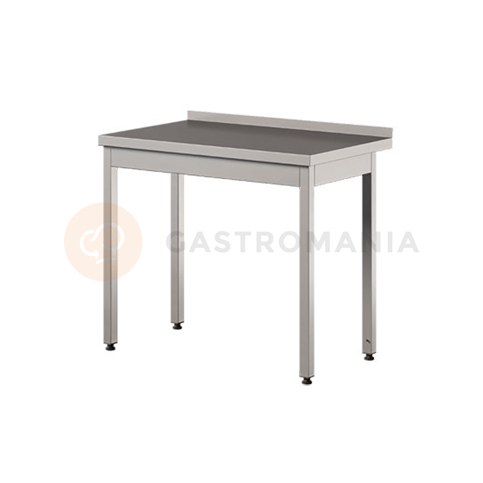 Stół przyścienny ze stali nierdzewnej, nogi bez wzmocnień 1500x600x850 mm | ASBER, WT-156-PL