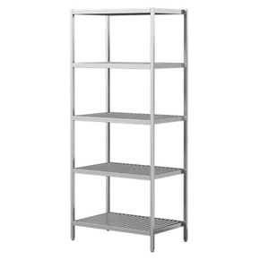 Regał spawany ze stali nierdzewnej, 4 półki pełne - przestawne 600x700x1800 mm | ASBER, SSAF-67/18-5S