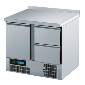 Stół chłodniczy z 2 szufladami i drzwiami - bez rantu tylnego 270 l, 950x700x850 mm | RILLING, AKT T0795 2AEV