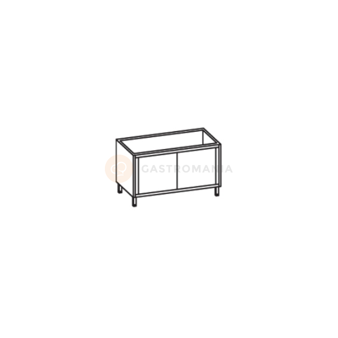 Stół ze zlewem jednokomorowym z prawej strony 1400x700x900 mm i drzwiami | RILLING, AST 0714C 1RSF