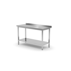 Stół roboczy przyścienny z półką - skręcany, o wym. 1200x700x850 mm | HENDI, 812730