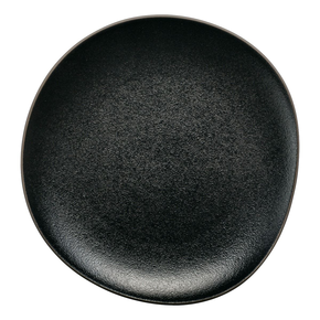Czarny płaski talerz z porcelany o średnicy 23,5 cm | VERLO, Zeli