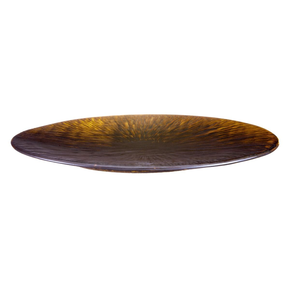Talerz płaski z brązowej porcelany o średnicy 28,5 cm | VERLO, Fire