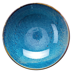 Niebieski talerz głęboki z porcelany o średnicy 26 cm | VERLO, Deep Blue