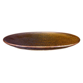 Talerz płaski z brązowej porcelany o średnicy 28 cm | VERLO, Fire