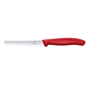 Nóż do pomidorów, zaokrąglony czubek, ząbkowany, 11 cm, czerwony | VICTORINOX, Swiss Classic, 6.7831
