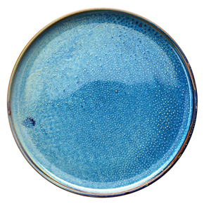 Niebieski talerz płaski z porcelany o średnicy 28,5 cm | VERLO, Deep Blue