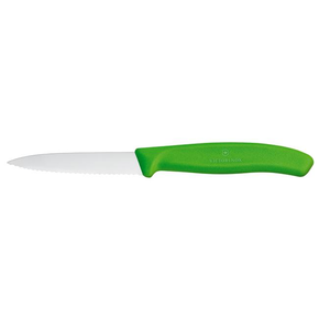 Nóż do jarzyn, ząbkowany, 80 mm, zielony | VICTORINOX, Swiss Classic, 6.7636.L114