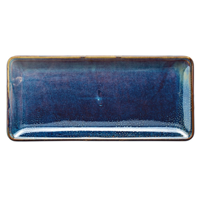 Niebieski półmisek z porcelany 35,5x16,5 cm | VERLO, Deep Blue