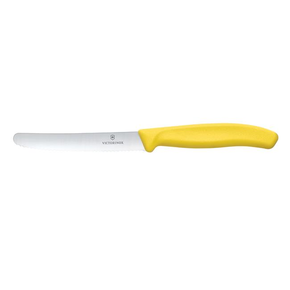 Nóż do pomidorów, zaokrąglony czubek, ząbkowany, 11 cm, żółty | VICTORINOX, Swiss Classic, 6.7836.L118