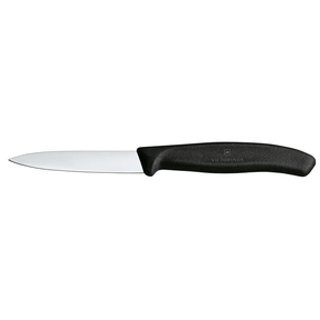 Nóż do jarzyn, gładki, 8 cm, czarny | VICTORINOX, Swiss Classic, 6.7603