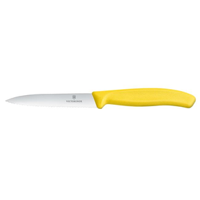 Nóż do jarzyn, ząbkowany, 100 mm, żółty | VICTORINOX, Swiss Classic, 6.7736.L8